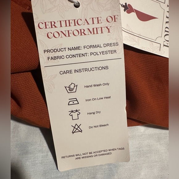 Elegant Orange Marrón Wedding Dress - Picture 7 of 16